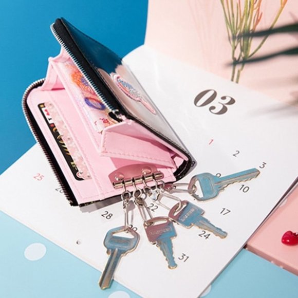 Bentoy Key Wallet Holographic Black "Pink Motel" - Picture 2 of 3